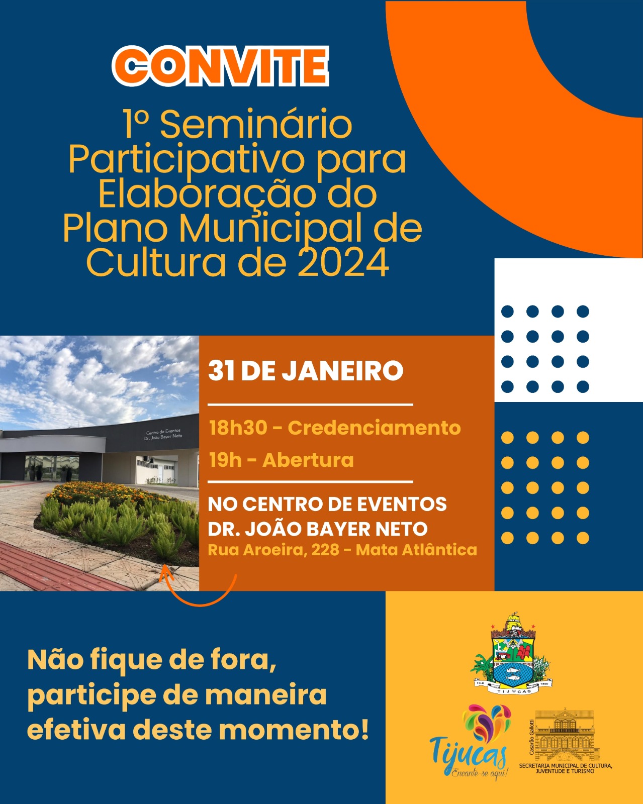 Primeiro seminrio para elaborao do Plano Municipal de Cultura de Tijucas acontece na prxima semana