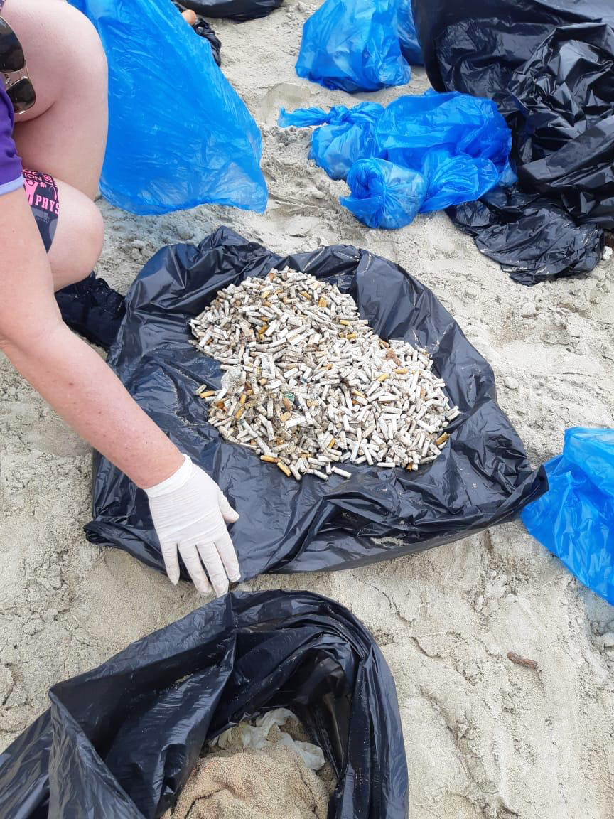 Quase três quilos de bitucas de cigarro recolhidos na praia